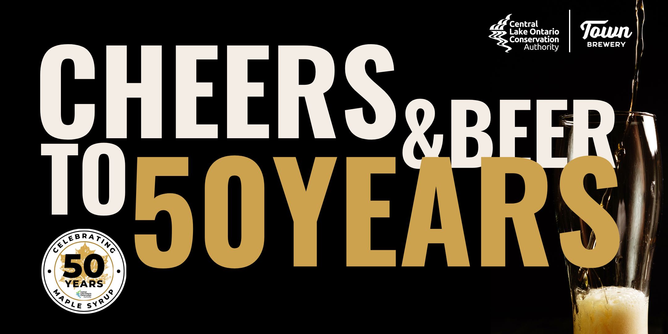 Text with the words: Cheers and Beer to 50 Years